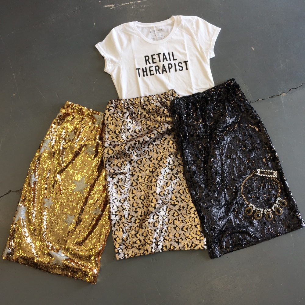 Tiff & Jen sequin skirt mid calf length